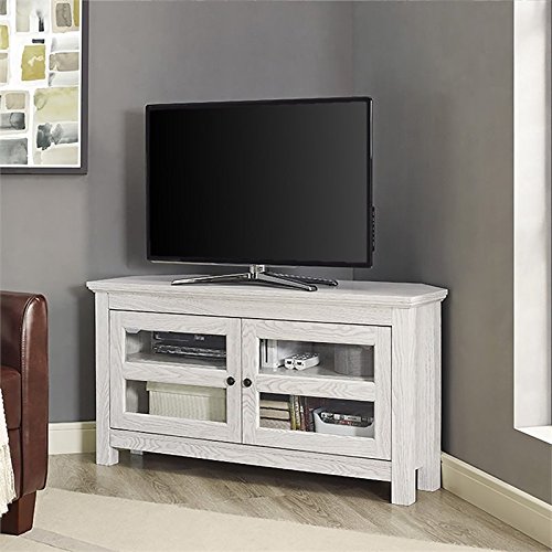  Pemberly Row 44" Corner TV Stand in White Wash