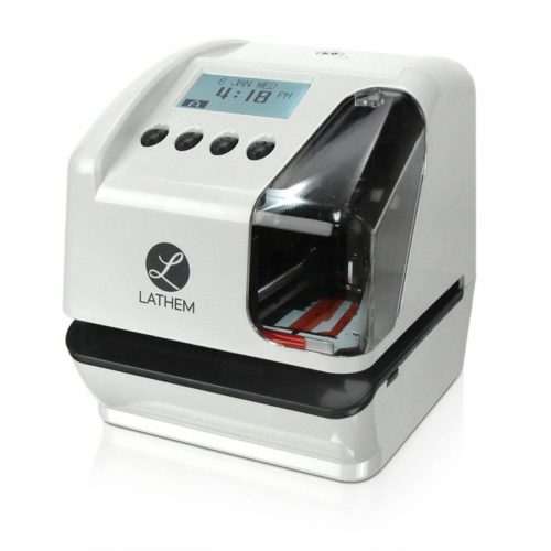 4. Lathem LT5000 Electronic Multi-Line Time, Date and Numbering Document Stamp, Can Be Wall Mounted