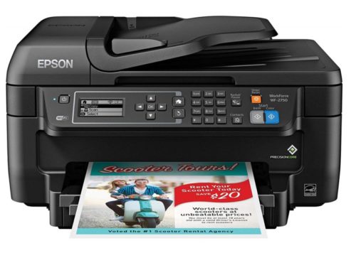 5. Epson WF-2750 All-in-One Wireless Color Printer with Scanner, Copier & Fax, Amazon Dash Replenishment Enabled
