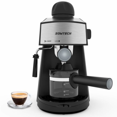 6. Espresso Machine 3.5 Bar 4 Cup Espresso Maker Cappuccino Machine with Steam Milk Frother and Carafe