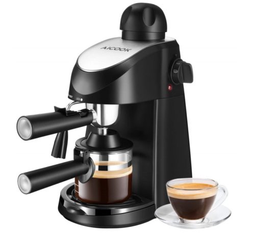 8. Espresso Machine, Aicook 3.5Bar Espresso Coffee Maker, Espresso and Cappuccino Machine with Milk Frother, Espresso Maker with Steamer, Black