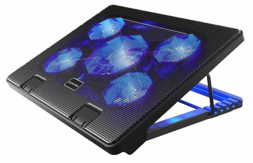  Kootek Laptop Cooling Pad 12"-17" Cooler Pad Chill Mat 5 Quiet Fans LED Lights