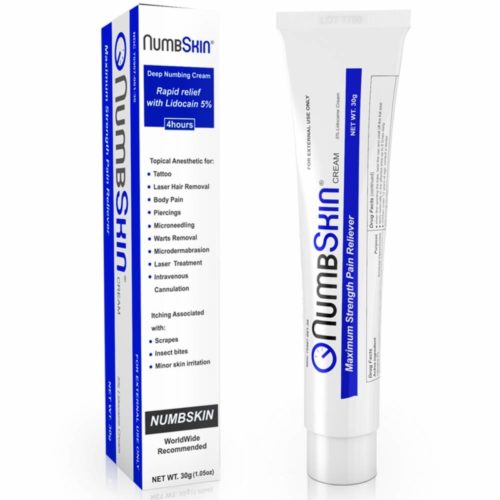 Numbing Cream 5% Lidocaine Topical Anesthetic– Fast Acting Tattoo Numbing Cream for Deep Pain Relief & Numbing Cream for Microneedling/Piercing/Microblading/Laser Hair Removal/Electrolysis (1 Tube)