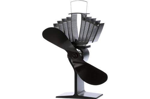 ECOFAN AirMax Wood Stove Fan, Large, Black Blade