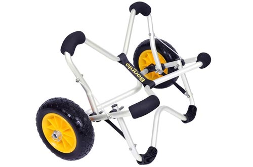Bonnlo Cart Deep V Canoe Carrier Trolley with PU Solid Tires Wheels