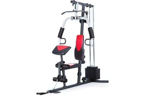 Home Gyms Weider 214 lb Stack, 300 lbs, exercise chart, ankle strap, vinyl seats
