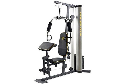 XR 55 Home Exercise Gold's Gyms, weight stack, padded seat, preacher pad, chart