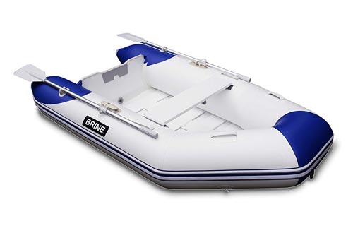 Brine Marine Inflatable Boat Roll Up Dinghy Tender 8 feet - USCG Rated 3 Person 6 HP Motor.