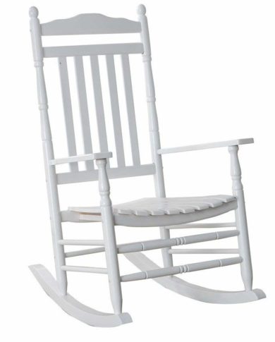  B&Z KD-22W Wooden Rocking chair Porch Rocker White Outdoor Traditional Indoor
