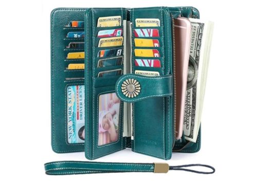 3. Women's Wallets, Large Capacity with Gift Box RFID Protection, Genuine Leather by SENDEFN