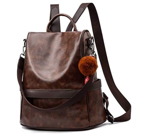 4. Women Backpack Purse PU Leather Anti-theft Casual Shoulder Bag