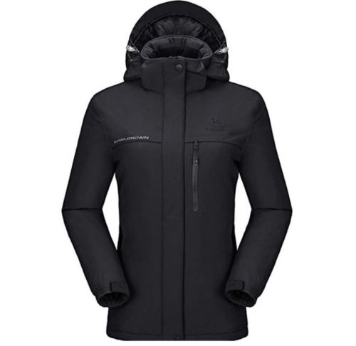 5. CAMEL CROWN Women’s Mountain Snow Waterproof Ski Jacket Detachable Hood