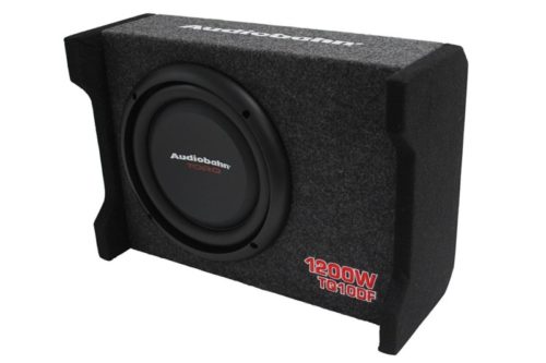 Alphasonik AS10DF 10 inch 1200 Watts 4-Ohm Down Fire Shallow Mount Flat Enclosed Sub woofer for Tight Spaces in Cars and Trucks, Slim Thin Loaded Subwoofer Air Tight Sealed Bass Enclosure