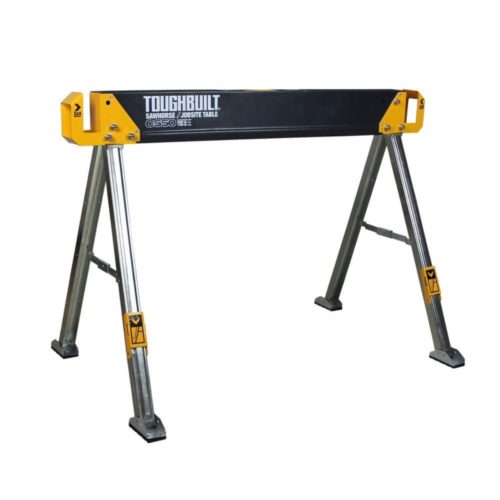 ToughBuilt - Folding Sawhorse/Jobsite Table - Sturdy, Durable, Lightweight, Heavy-Duty, 100% High Grade Steel, 41.5-Inch, Easy Carry Handle (TB-C550)
