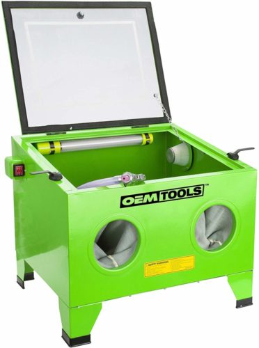 OEMTOOLS 24815 Bench Top Abrasive Blast Cabinet | Removes Rust, Grime, Paint, & More | Great for Automobile Rebuilders or Anyone Restoring Antique Metal Objects | Inexpensive & Efficient TOP 10 BEST SANDBLAST CABINETS IN 2022 REVIEWS