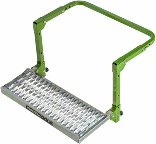 OEM TOOLS 24913 Adjustable Step | Non-Slip Textured Steel Platform | Rated up to 300 lbs. | Fits Any Tire from 9 to 13 inches in Diameter | Green Powder-Coat Finish | Folds for Storage