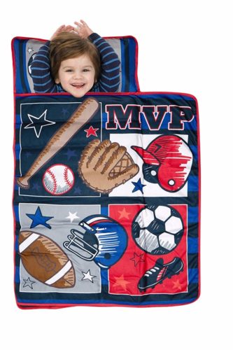 Baby Boom Nap Mat Set - Includes Pillow and Fleece Blanket – Great for Boys and Girls Napping at Daycare, Preschool, or Kindergarten - Fits Sleeping Toddlers and Young Children - Kid Friendly Design