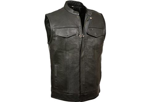Milwaukee Leather Men's Open Neck Snap/Zip Front Club Style Vests