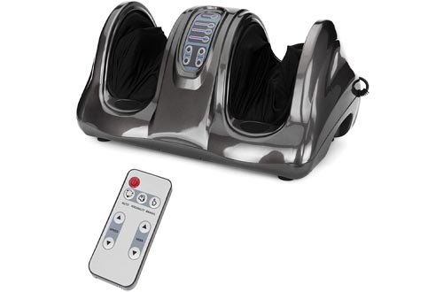 Best Choice Products Therapeutic Shiatsu Foot Massagers Kneading and Rolling for Foot, Ankle, Nerve Pain w/High Intensity Rollers, Remote Control, 4 Programs, 3 Massage Modes - Gray