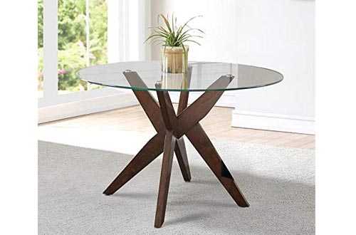 Steve Silver Amalie 48" Round Glass Top Dining Tables
