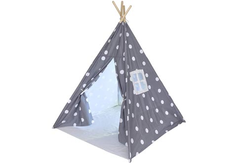 Kids Teepee Tents for Kids, No Toxic Chemicals Added, Carrying Case, Polka Dot Play Tents Indoor for Boys & Girls, Large Tipi for Toddler Dog Baby Boy Adult Children Adults Dogs Childs Reading Nook
