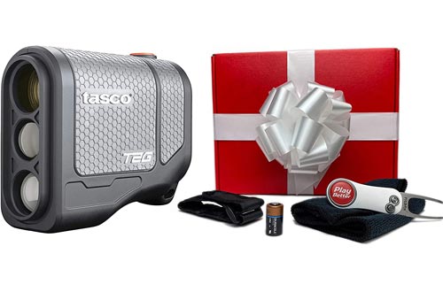 Tasco T2G (Standard Version) Golf Laser Rangefinders | PlayBetter Premium Gift Box | 2022 Release, 5X Mag, Scan Mode, (+PlayBetter Gift Box w/Cart Mount, Pitchfix, Microfiber Towel)
