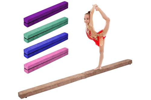 Giantex 7 Ft Balance Beam, Folding Gymnastics Beam w/Non Slip Rubber Base for Kids, Floor Gymnastics Beams for Training, Practice and Professional Home Exercise
