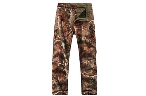 Eglemall Men's Military Tactical Hunting Pants Fleece Lined Softshell Trousers