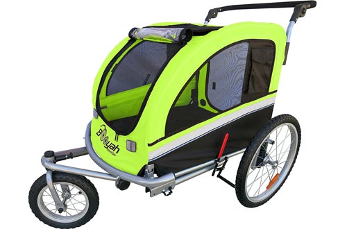 Booyah Large Pet Bike Trailer Dog Strollers & Jogger with Shocks MB - Green