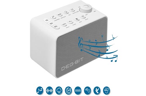 DB DEGBIT White Noise Machines, Plug in Or Battery Powered (Included) - 8 Classic & Nature Sounds, Baby Sound Machines with Timer, Sleep Therapy Speaker for Sleeping, Office Privacy, Relaxing