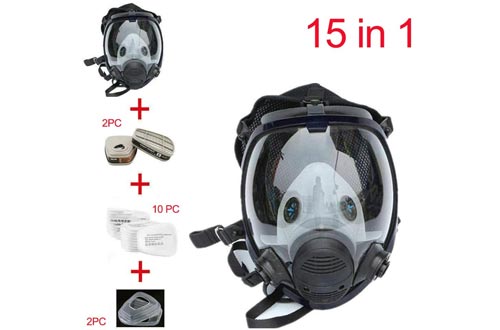 QQA Full Face Respirators,15 In1 Wide Field of View,Widely Used in Paint Sprayer