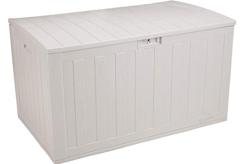 AmazonBasics 134-Gallon Resin Deck Storage Boxs, Grey