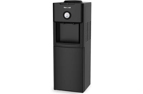 Honeywell HWB1062B Top Loading Dispensers-Two Temperature Settings-Hot & Cold Water Cooler With Cabinet-Holds 3 or 5 Gallon Bottles-Innovative Slim Design-34-Inch, Black, 34-Inch