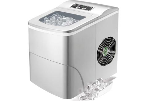 Antartic Star Countertop Portable Ice Makers Machine, 9 Ice Cubes Ready in 8 Minutes,Makes 26 lbs of Ice per 24 hours,with LCD Display, Ice Scoop and Basket Perfect for Parties Mixed Drinks