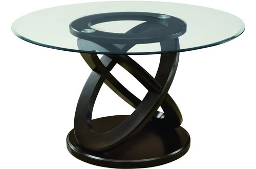 Monarch Specialties I Tempered Glass Dining Tables, 48", Espresso