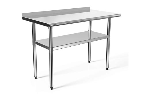 48x24 in Stainless Steel Prep Tables NSF Commercial Work Tables Food Metal Tables Heavy Duty Kitchen Garage Worktables and Workstations Sandwich Top