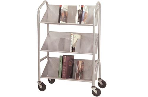 BDY54143 - Buddy Products Sloped Three-Shelf Book Carts