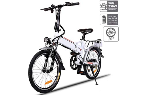 Aceshin 20" Folding Electric Bikes 7 Speed E-Bikes, 36V Lithium Battery 250W Motor Electric Bicycle for Adults