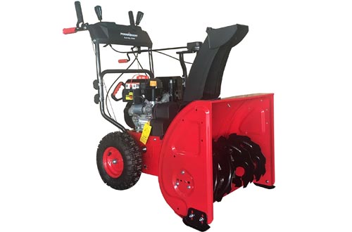 PowerSmart DB72024PA 2-Stage Gas Snow Blowers with Power Assist, 24", Black
