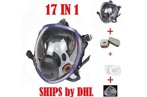 17in 1 Full Face Respirators Widely Used in Organic Gas,Paint Sprayer, Chemical,Woodworking,Dust Protector