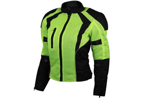 Ladies Hi-Vis Mesh Motorcycle Jackets with CE Armor - M