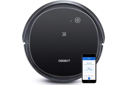 Ecovacs DEEBOT 500 Robot Vacuum Cleaners with Max Power Suction, Up to 110 min Runtime, Hard Floors and Carpets, Pet Hair, App Controls, Self-Charging, Quiet, Large, Black