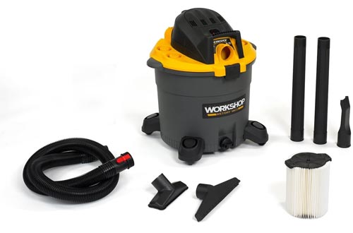 WORKSHOP Wet Dry Vac WS1600VA High Capacity Wet Dry Vacuums Cleaner, 16-Gallon Shop Vacuums Cleaner, 6.5 Peak HP Wet And Dry Vacuums