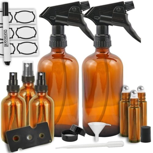 Duracare-Amber-Glass-Spray-Bottles-16oz-Essential-Oil-Roller-Bottles-10ml-and-Mist-Sprayers-2oz-for-Essential-Oils-Cleaning-Products-and-Aromatherapy