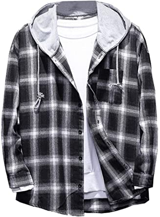 Lavnis-Mens-Plaid-Hooded-Shirts-Casual-Long-Sleeve-Lightweight-Shirt-Jackets