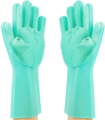 Magic-Dishwashing-Cleaning-Sponge-Gloves-Reusable-Silicone-Brush-Scrubber-Gloves-Heat-Resistant-for-Dishwashing-Kitchen-Bathroom-Cleaning-Pet-Hair-Care-Car-Washing-Green
