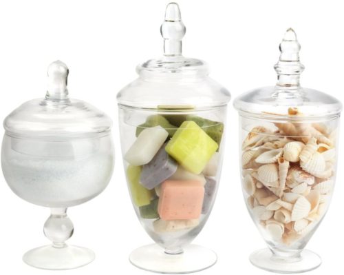 Mantello-Decor-Glass-Apothecary-Jars-Clear-Small-Set-of-3