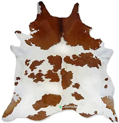 eCowhides-Brown-and-White-Brazilian-Cowhide-Area-Rug-Cowskin-Leather-Hide-for-Home-Living-Room-Large-6-x-6-ft
