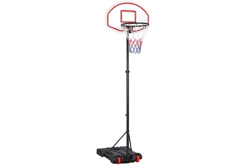 Yaheetech Portable Basketball Hoops System Height Adjustable Basketball Stand for Kids Indoor/Outdoor w/Wheels, 29 Inch Backboard