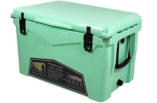 Xspec 60QT Quart Roto Molded High Performance Coolers Pro Tough Outdoor Ice Chest, Durable Stylish Rotomolded with Bottle Openers, Vacuum Release Valve, and Low Profile Snap Tight Latches